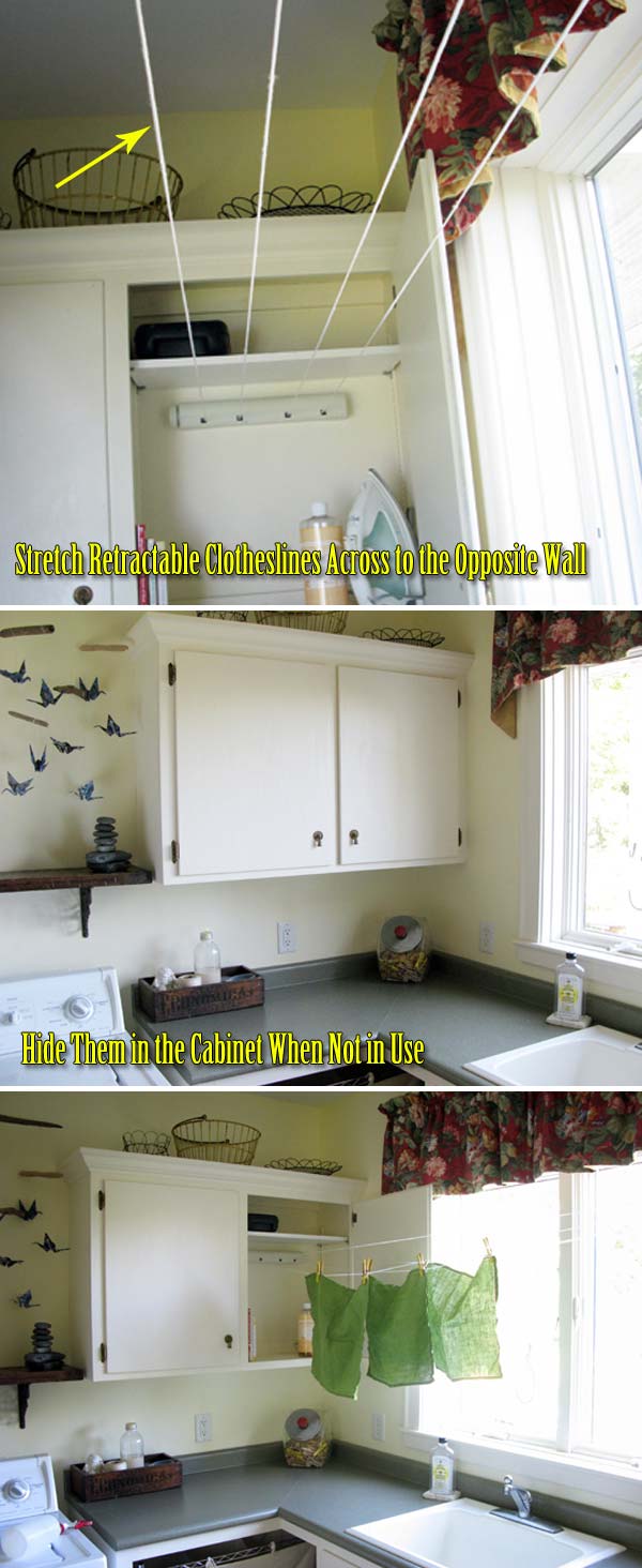 14. Elrejthető szárító kötelek