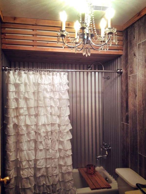 2. Csipkecsoda az ipari stílusú fürdőszobában