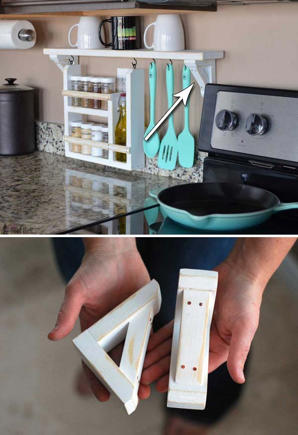 3. Saját készítésű konzolokkal egyedi polcok