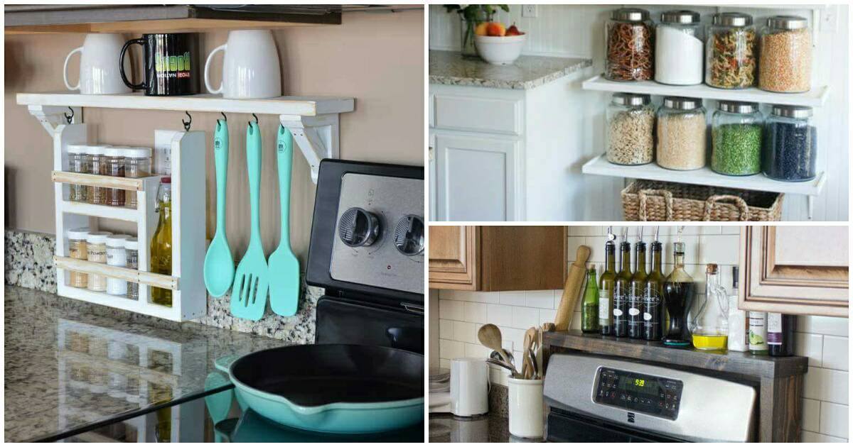 Érdekes és praktikus polc ötletek konyhába