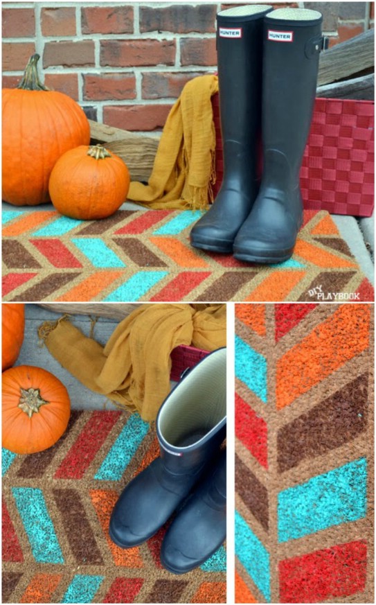 5. Saját készítésű halszálka mintás őszi lábtörlő